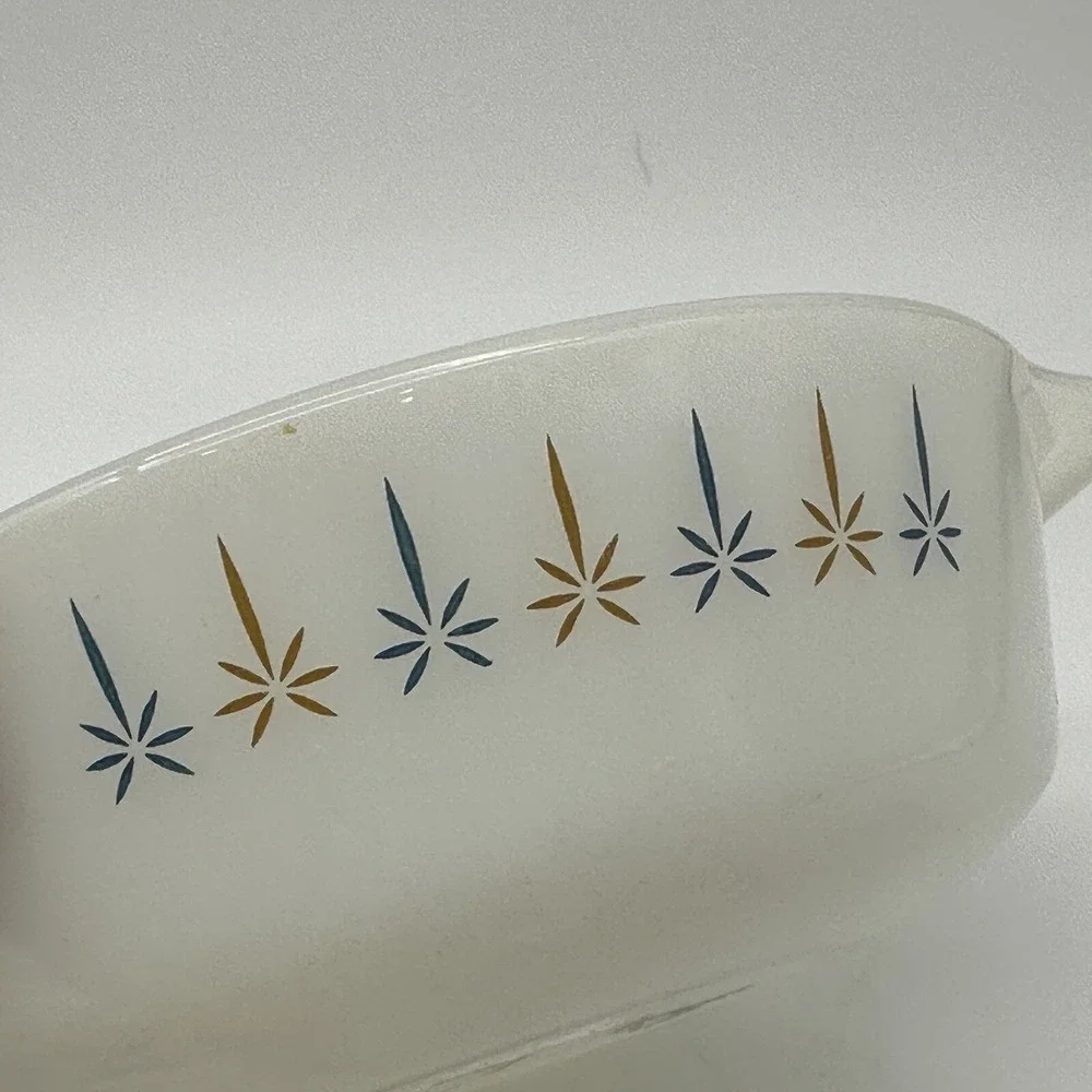 Anchor Hocking Fire King Candle Glow Oven Proof 1QT Casserole Dish Vintage
